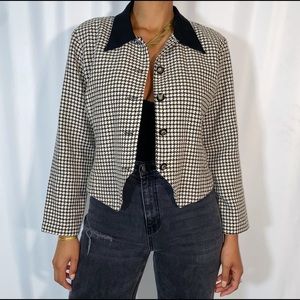 Vintage Melissa Houndstooth Blazer (size 14P)